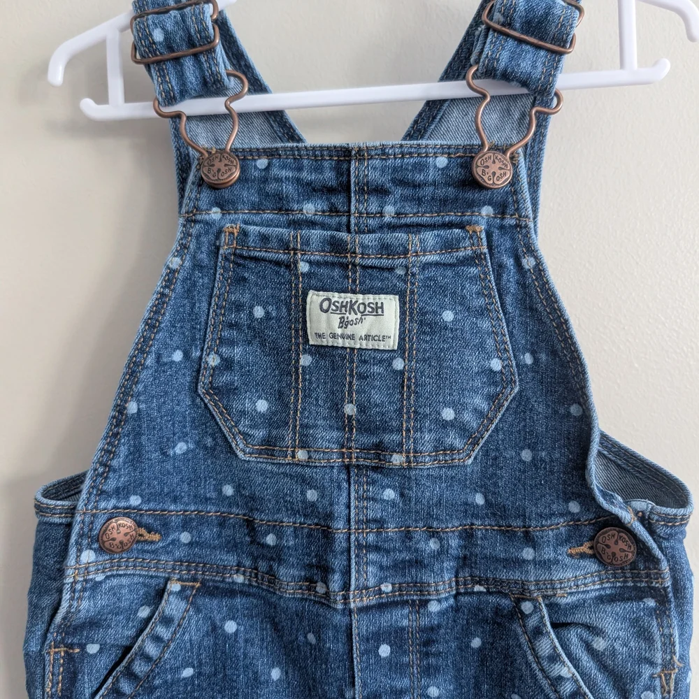 OshKosh B'gosh Polkadot Denim Overalls